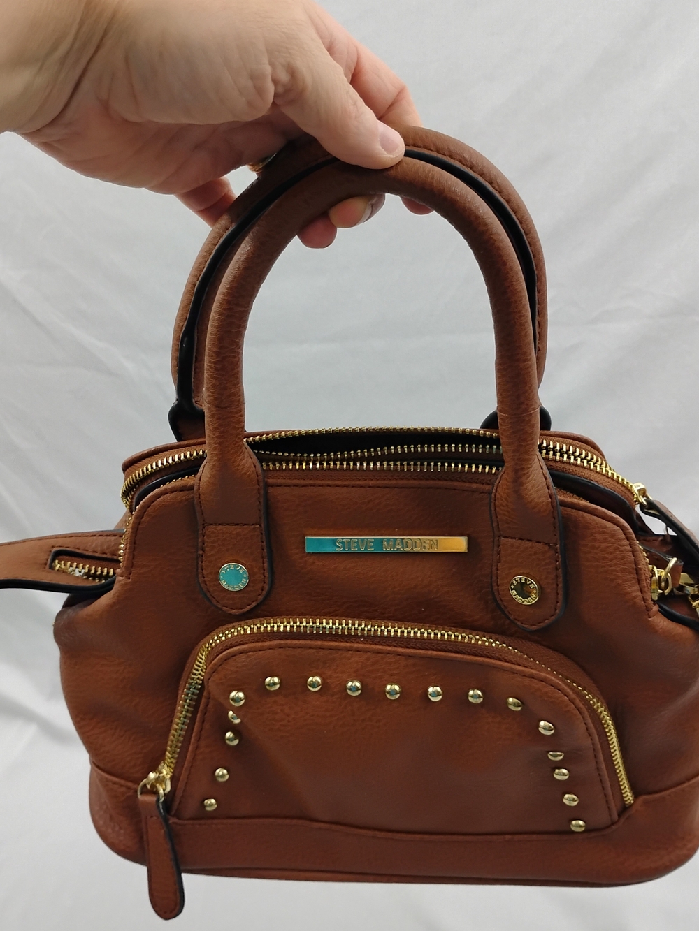 Steve Madden Brown Leather Satchel Bag
